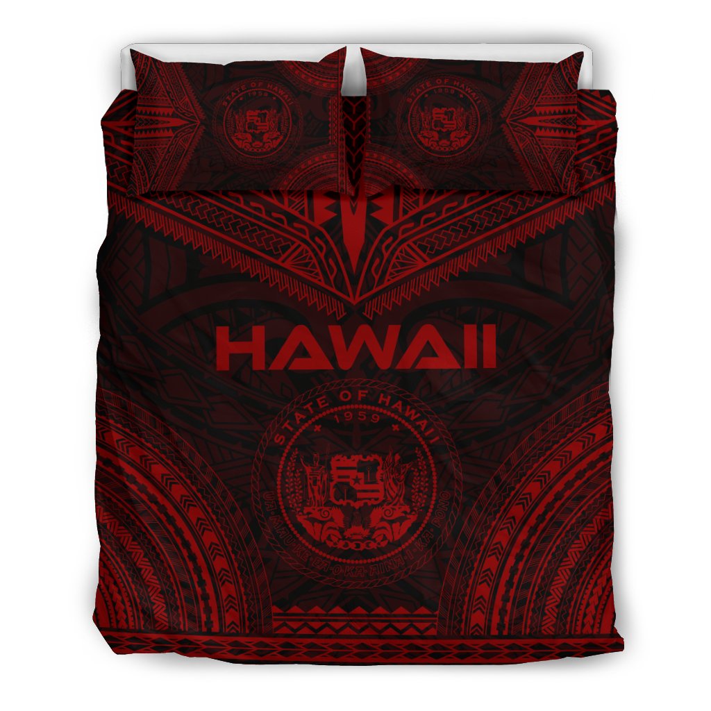 Hawaii Polynesian Chief Duvet Cover Set - Red Version Red - Polynesian Pride