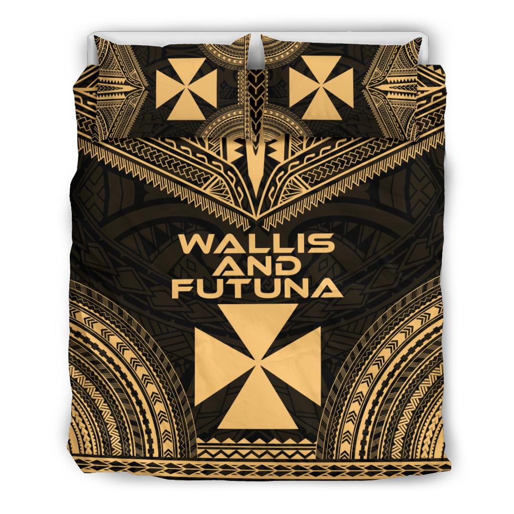 Wallis And Futuna Polynesian Chief Duvet Cover Set - Gold Version Gold - Polynesian Pride