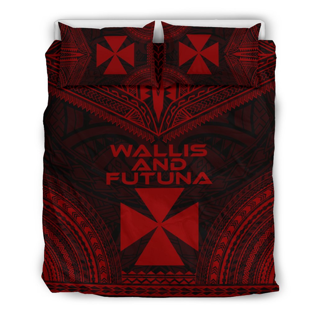 Wallis And Futuna Polynesian Chief Duvet Cover Set - Red Version Red - Polynesian Pride