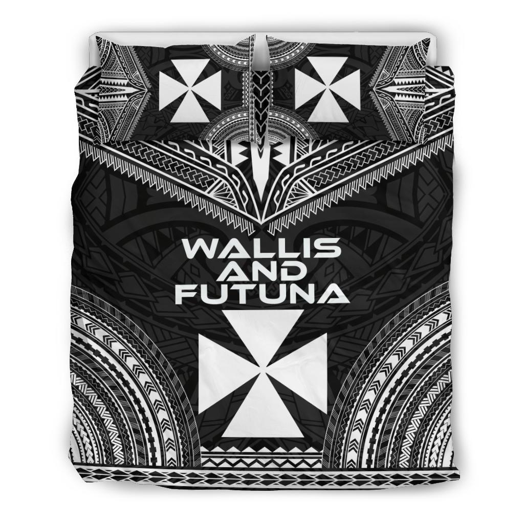 Wallis And Futuna Polynesian Chief Duvet Cover Set - Black Version Black - Polynesian Pride