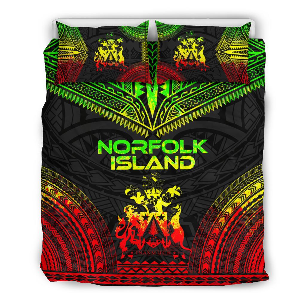 Norfolk Island Polynesian Chief Duvet Cover Set - Reggae Version Art - Polynesian Pride