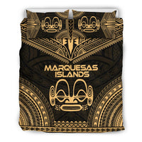Marquesas Islands Polynesian Chief Duvet Cover Set - Gold Version Gold - Polynesian Pride