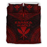 Kanaka Maoli Polynesian Chief Duvet Cover Set - Red Version Red - Polynesian Pride