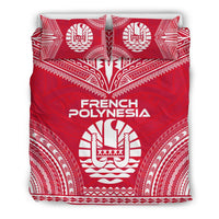 French Polynesia Flag Polynesian Chief Duvet Cover Set Red - Polynesian Pride