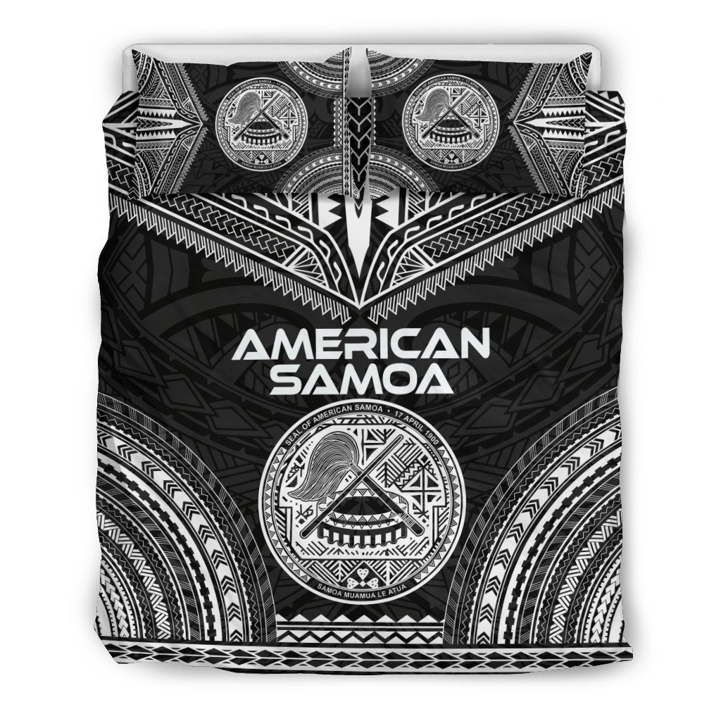 American Samoa Polynesian Chief Duvet Cover Set - Black Version Black - Polynesian Pride