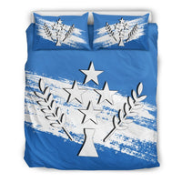 Kosrae Duvet Cover Set - Kosrae Flag Premium (Duvet Covers) - Polynesian Pride