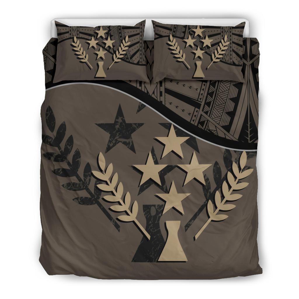 Kosrae Duvet Cover Set - Kosrae Flag Brown Brown - Polynesian Pride