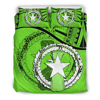 Northern Mariana Islands Duvet Cover Set - Northern Mariana Islands Flag Green - Polynesian Pride