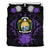 Nauru Duvet Cover Set - Nauru Coat Of Arms & Purple Hibiscus - Polynesian Pride