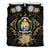 Nauru Duvet Cover Set - Nauru Coat Of Arms & Brown Hibiscus - Polynesian Pride