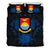 Kiribati Duvet Cover Set - Kiribati Coat Of Arms & Dark Blue Hibiscus - Polynesian Pride