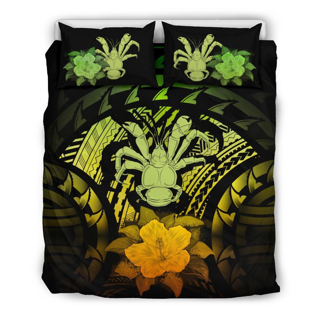 Niue Duvet Cover Set - Coconut Crab & Reggae Hibiscus Art - Polynesian Pride