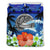 American Samoa Duvet Cover Set - American Samoa Coat Of Arms Wave Hibiscus - Polynesian Pride