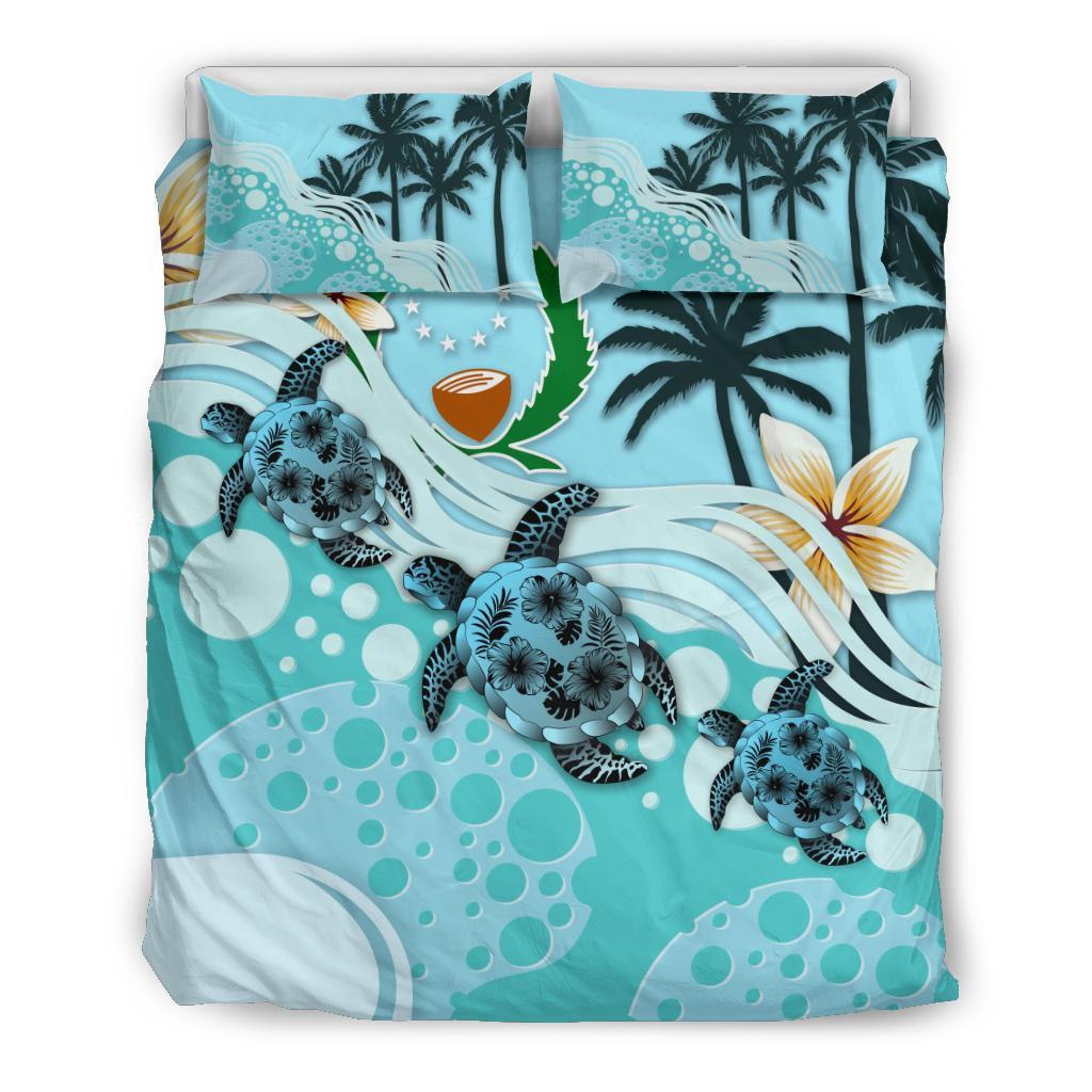 Pohnpei Bedding Set - Blue Turtle Hibiscus Blue - Polynesian Pride