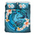 Polynesian Duvet Cover Set - Wallis And Futuna Bedding Set Blue Plumeria Animal Tattoo Blue - Polynesian Pride