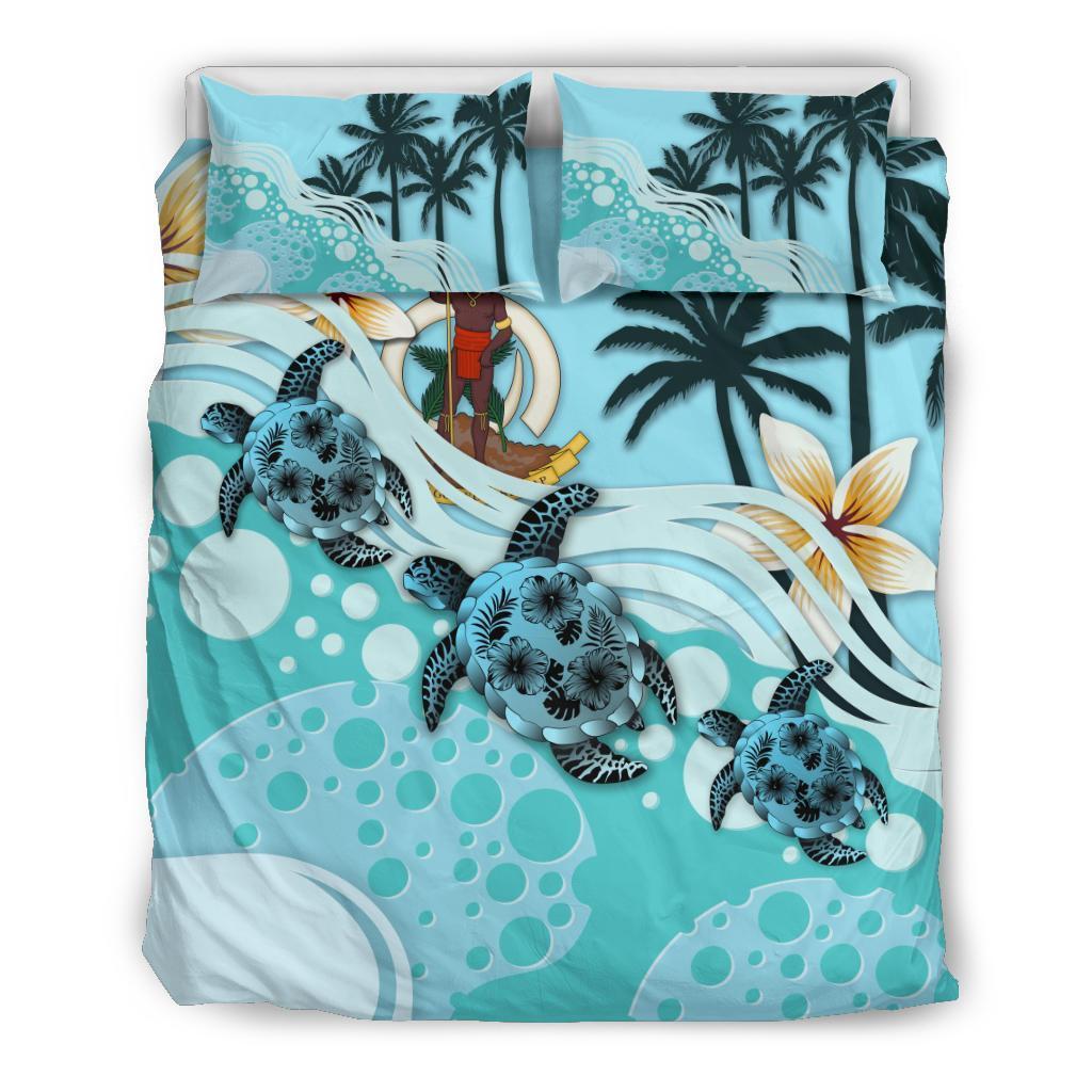 Polynesian Duvet Cover Set - Vanuatu Bedding Set Blue Turtle Hibiscus No Blue - Polynesian Pride