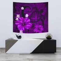 Hawaii Turtle Poly Tribal Purple Tapestry Wall Tapestry 75cm*90cm Purple - Polynesian Pride