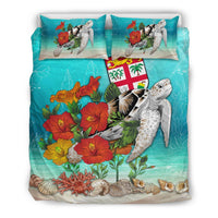 Polynesian Duvet Cover Set - Fiji Bedding Set Ocean Turtle Hibiscus - Polynesian Pride