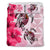 Polynesian Duvet Cover Set - Wallis And Futuna Bedding Set Polynesia Turtle Hibiscus Pink Black - Polynesian Pride