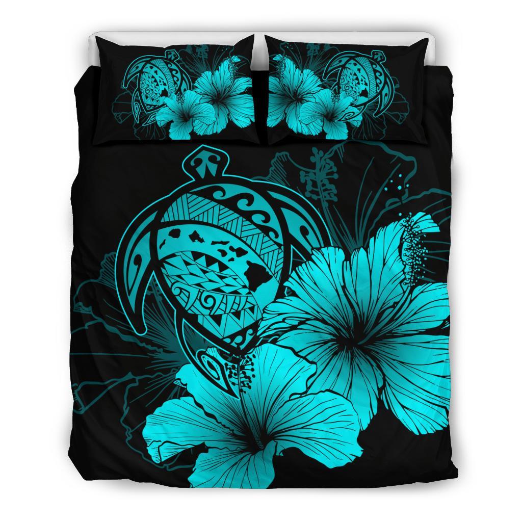 Hawaiian Polynesian Bedding Set - Turquoise Blue - Polynesian Pride