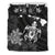 Hawaiian Map Turtle Plumeria Hibiscus Fish Hook Polynesian Bedding Set Black White - Polynesian Pride