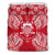 Polynesian Bedding Set - Tuvalu Duvet Cover Set Map Red White - Polynesian Pride