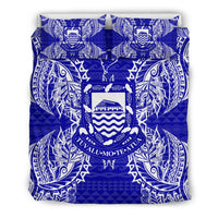 Polynesian Bedding Set - Tuvalu Duvet Cover Set Map Blue - Polynesian Pride