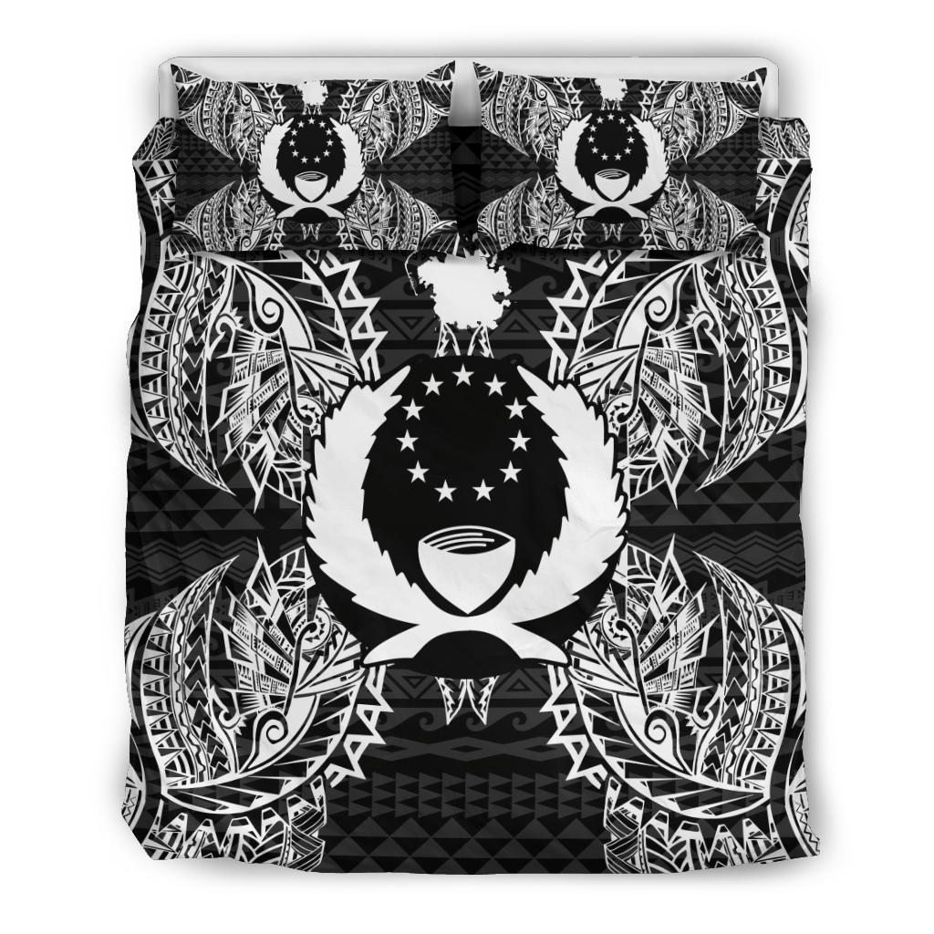 Polynesian Bedding Set - Pohnpei Duvet Cover Set Map Black - Polynesian Pride