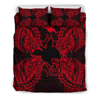 Polynesian Bedding Set - Papua New Guinea Duvet Cover Set Map Red - Polynesian Pride