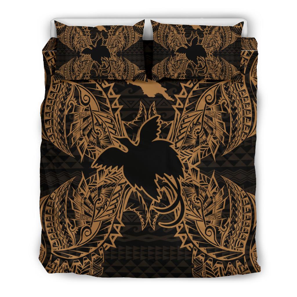 Polynesian Bedding Set - Papua New Guinea Duvet Cover Set Map Gold - Polynesian Pride