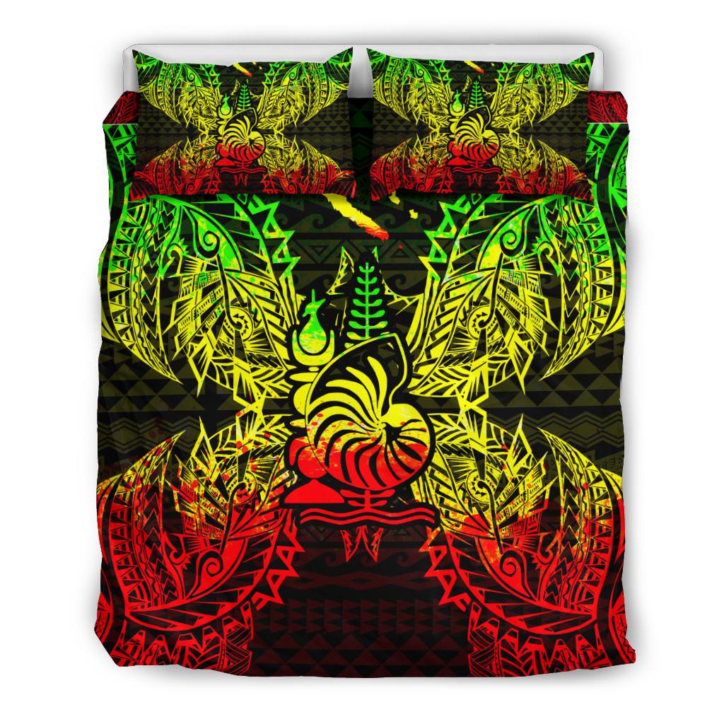 Polynesian Bedding Set - New Caledonia Duvet Cover Set Map Reggae - Polynesian Pride