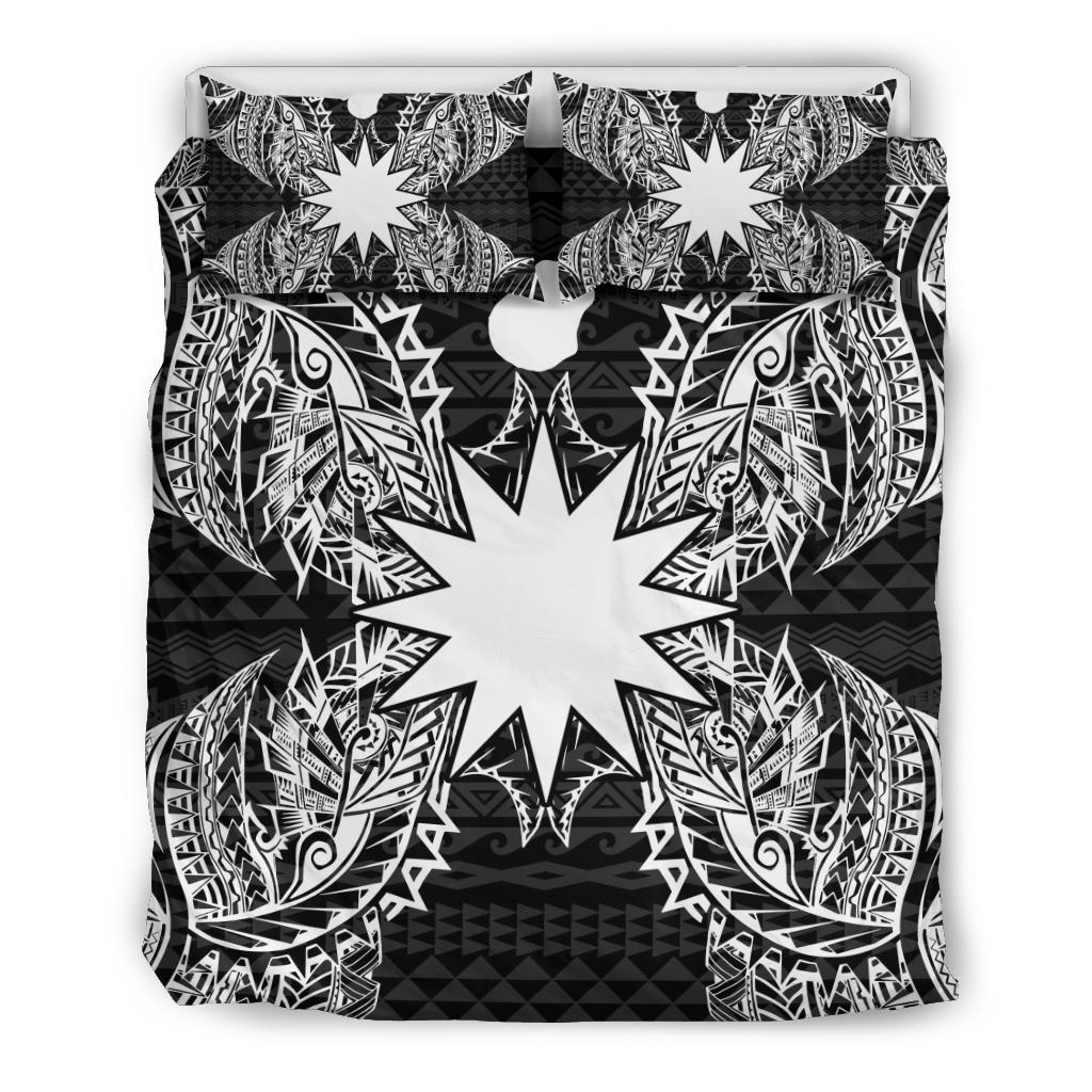 Polynesian Bedding Set - Nauru Duvet Cover Set Map Black - Polynesian Pride