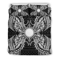 Polynesian Bedding Set - Marshall Islands Duvet Cover Set Map Black - Polynesian Pride