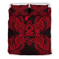 Polynesian Bedding Set - Guam Duvet Cover Set Map Red - Polynesian Pride