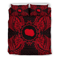Polynesian Bedding Set - Cook Islands Duvet Cover Set Map Red - Polynesian Pride