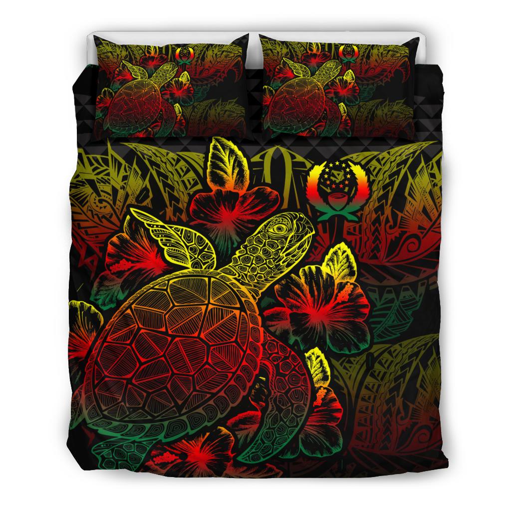 Polynesian Bedding Set - Pohnpei Duvet Cover Set Reggae Color - Polynesian Pride