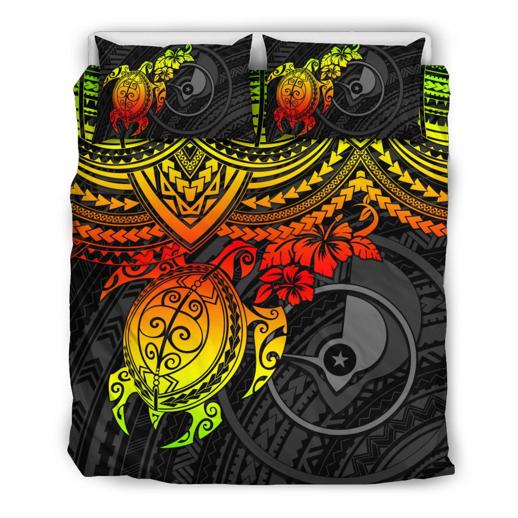 Polynesian Bedding Set - Yap Duvet Cover - Reggae Turtle - Polynesian Pride