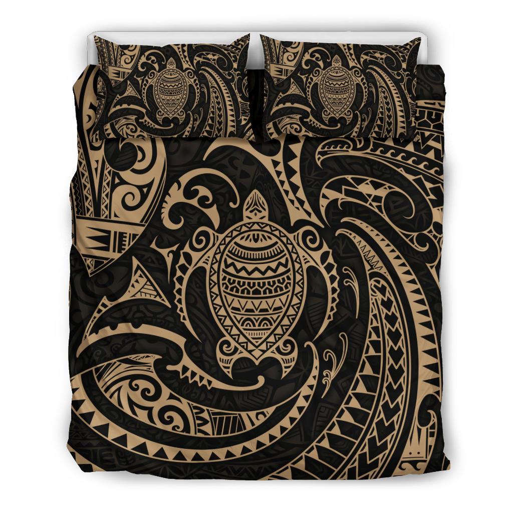 Polynesian Bedding Set - Polynesian Gold Turtle Duvet Cover Set - Polynesian Pride