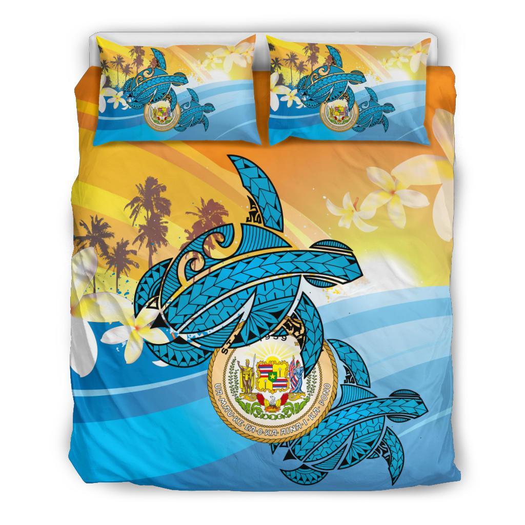 Hawaii Turtle Sea Cost Of Arm Bedding Set Blue - Polynesian Pride