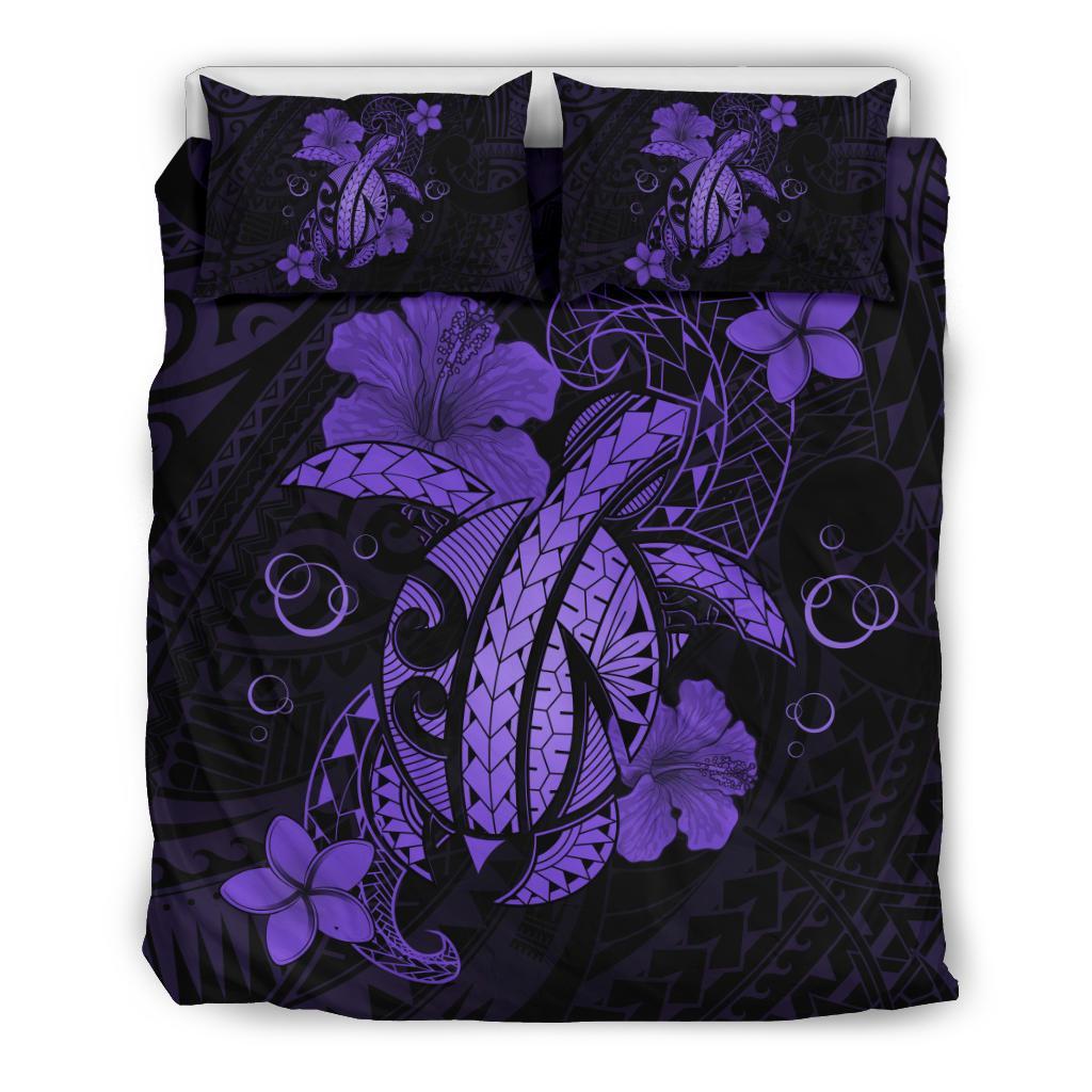 Hawaii Turtle Flower Polynesian Bedding Set - Purple Purple - Polynesian Pride