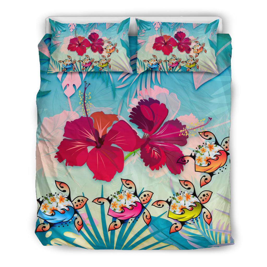 Polynesian Bedding Set - Turtle Hibiscus Duvet Cover Set - Polynesian Pride