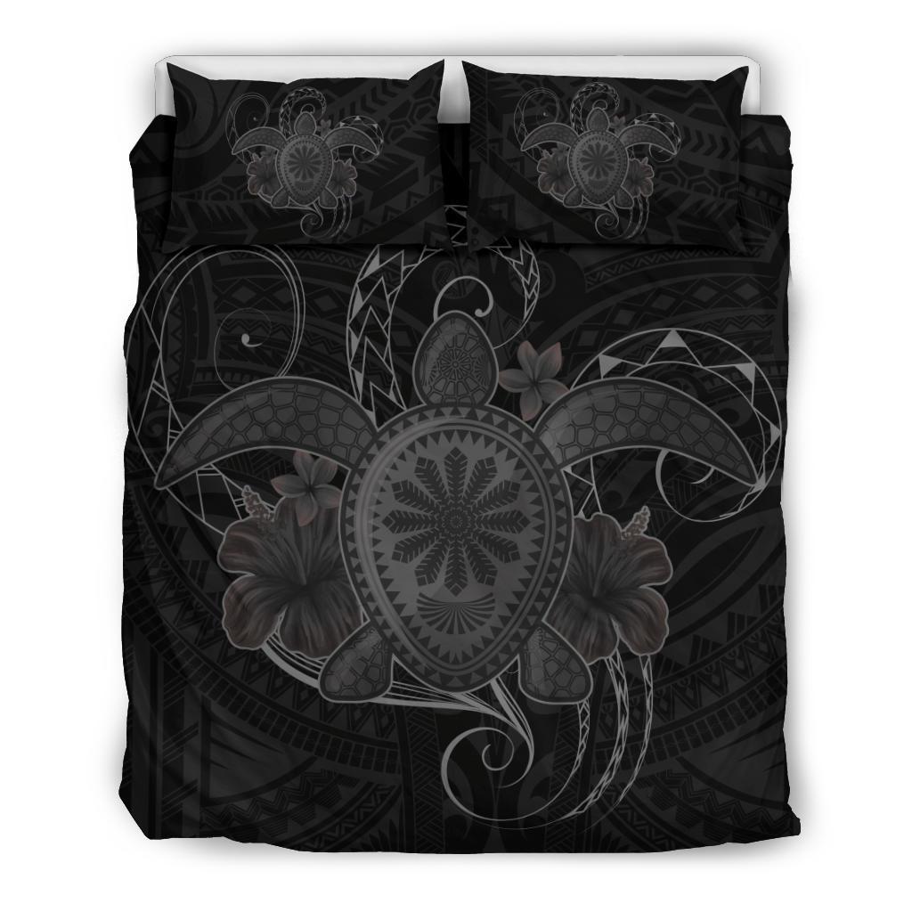 Hawaii Turtle Hibiscus Polynesian Bedding Set - Full Style - Gray Gray - Polynesian Pride