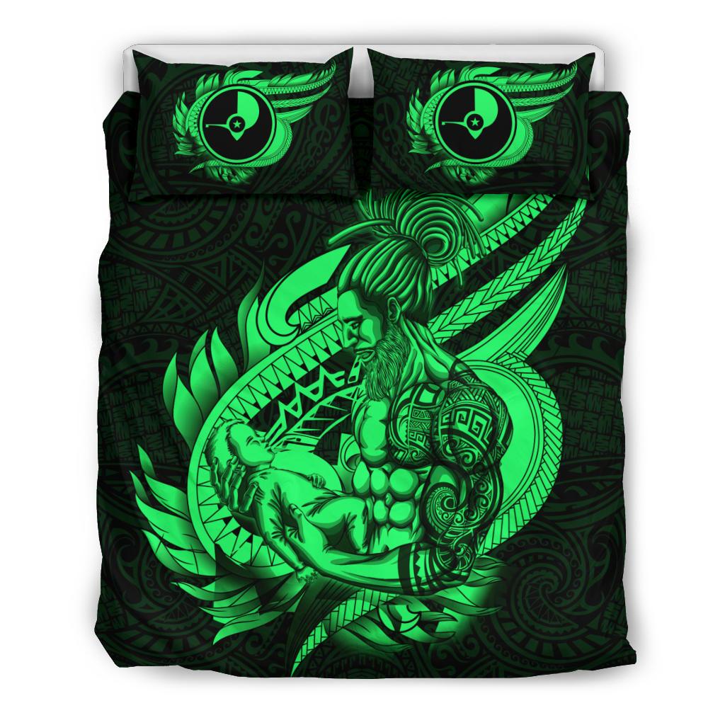 Polynesian Bedding Set - Yap Duvet Cover Set Father And Son Green - Polynesian Pride