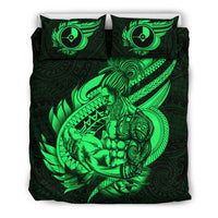 Polynesian Bedding Set - Yap Duvet Cover Set Father And Son Green - Polynesian Pride