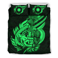 Polynesian Bedding Set - Marshall Islands Duvet Cover Set Father And Son Green - Polynesian Pride