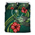 Polynesian Bedding Set - Chuuk Micronesia Duvet Cover Set Green Turtle Hibiscus - Polynesian Pride