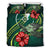 Polynesian Bedding Set - Yap Micronesia Duvet Cover Set Green Turtle Hibiscus - Polynesian Pride