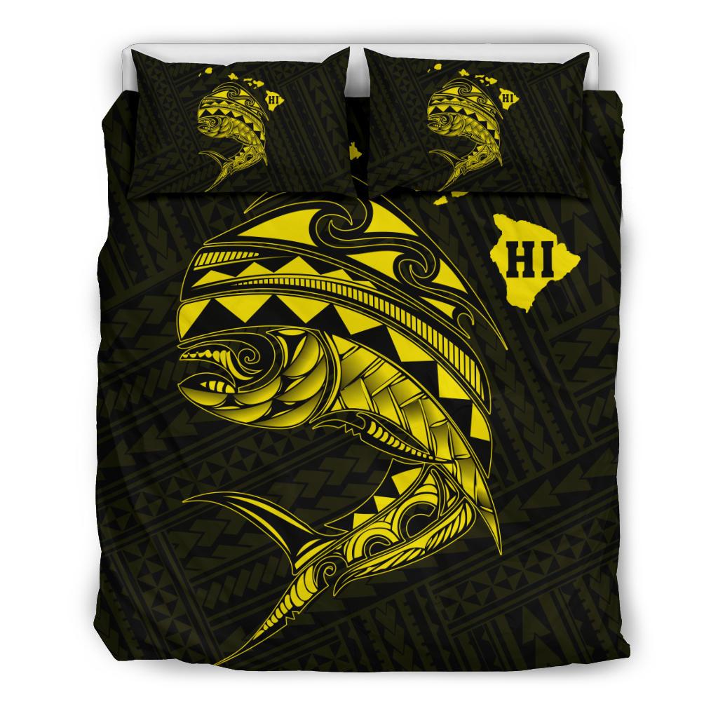 Hawaii Polynesian Mahi - Mahi Common Dolphinfish Bedding Set - Yellow Yellow - Polynesian Pride