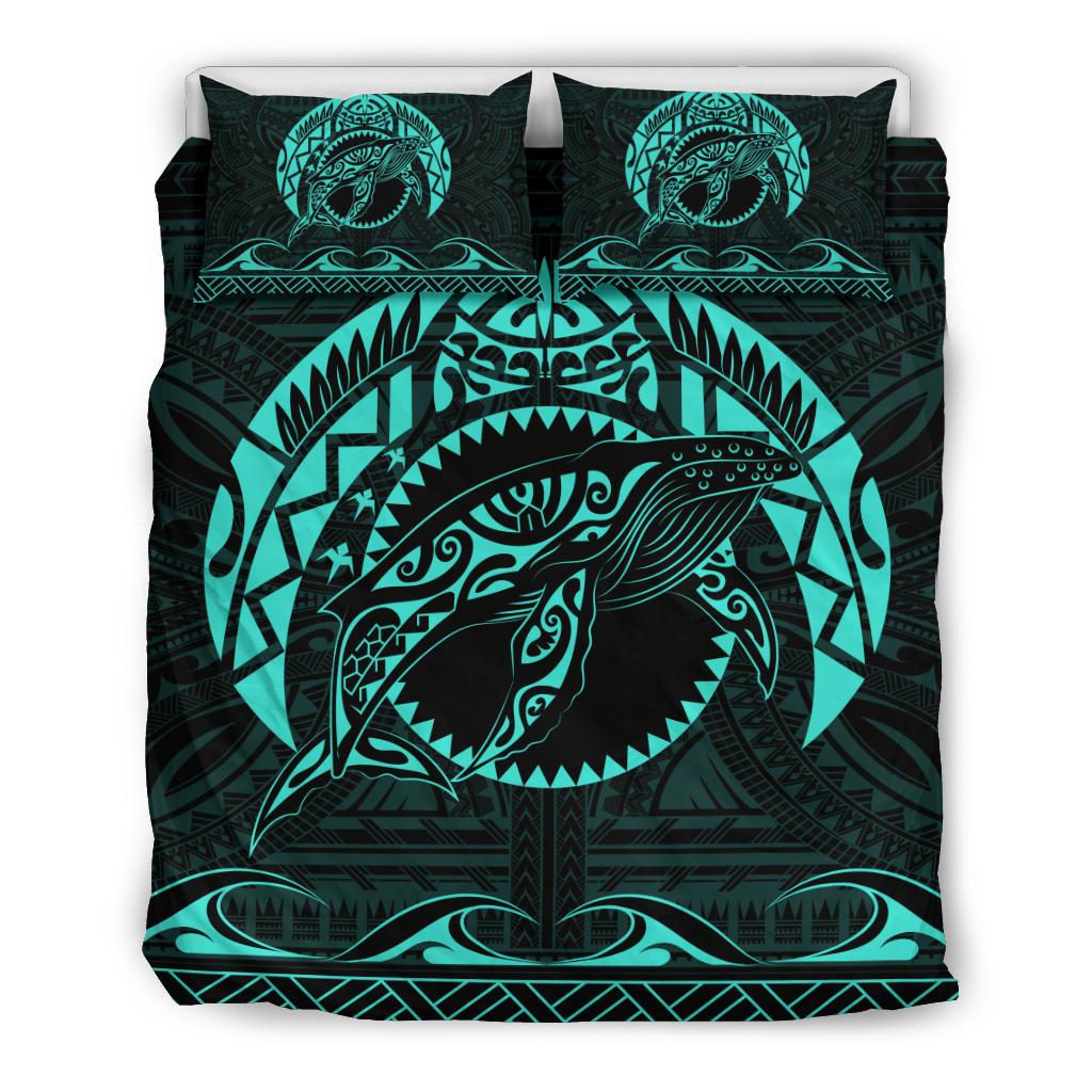 Hawaiian Polynesian Whale Bedding Set Turquoise Turquoise - Polynesian Pride