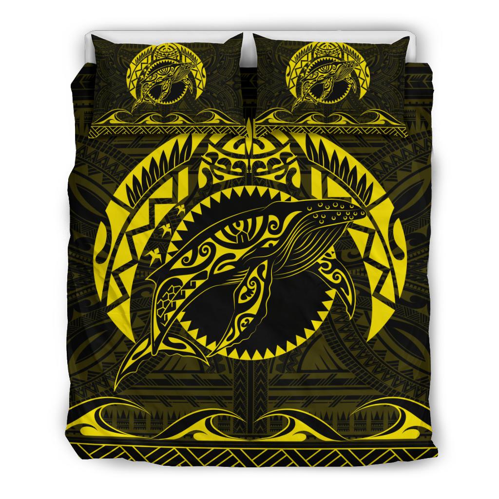 Hawaiian Polynesian Whale Bedding Set Yellow Yellow - Polynesian Pride